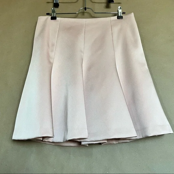 ✨NWT✨🏷Ann Taylor: Pale Pink A-line/Flare Satin-Sheen Fully-Line Skirt - Picture 5 of 14